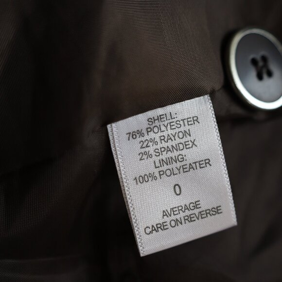 NEW YORK & CO Size 0 Brown Suit Jacket Blazer Career Office - Picture 10 of 10